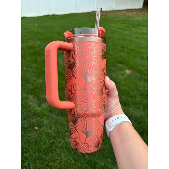 30oz Ginkgo Biloba Leaves Pumpkin Spice Stanley Fall Stanley Laser Engraved - Picture 5 of 9